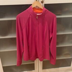 Belle by Kim Gravel Pink Athletic Zipper Jacket - L